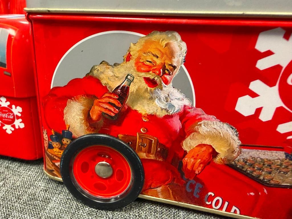 COCA-COLA COLLECTIBLES DINNERWARE SET, WALL CLOCK, COOKIE JAR, TIN CONTAINERS - 19