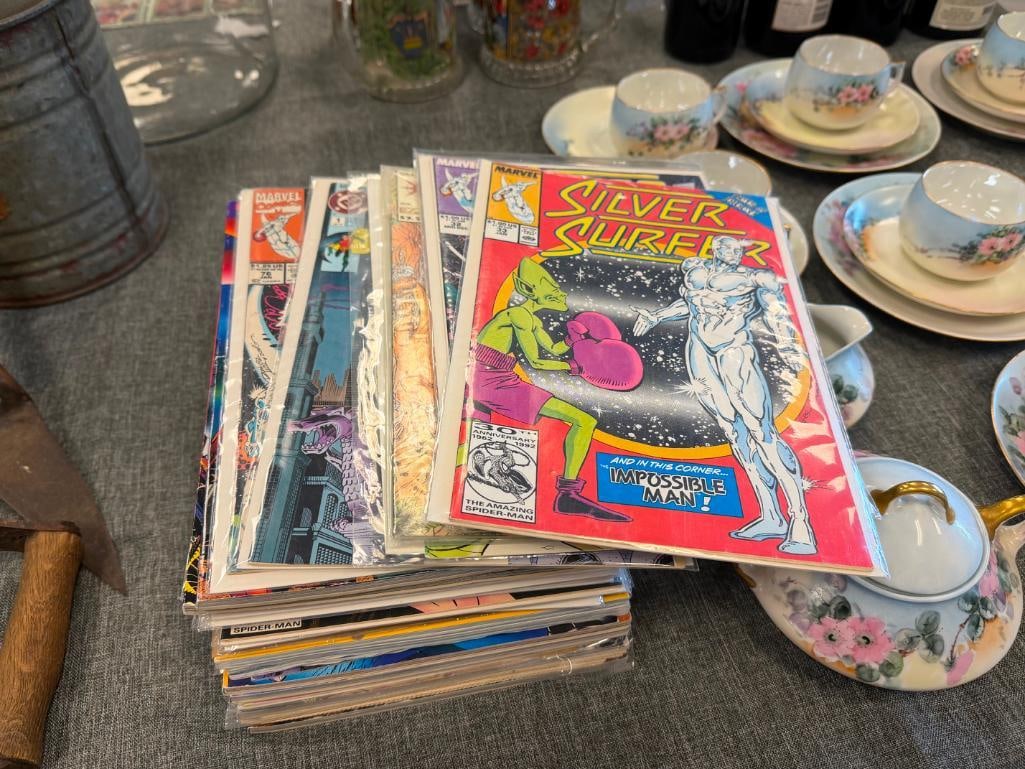 OVER 20 PLUS ASSORTED COMIC BOKS MAINLY MARVEL COMICS SILVER SURFER, X-MEN, BLOODLINES, WIZARD - 2