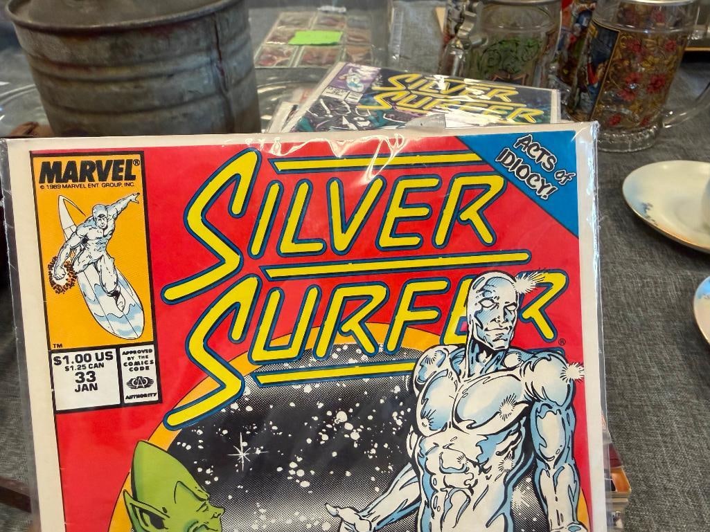 OVER 20 PLUS ASSORTED COMIC BOKS MAINLY MARVEL COMICS SILVER SURFER, X-MEN, BLOODLINES, WIZARD - 3
