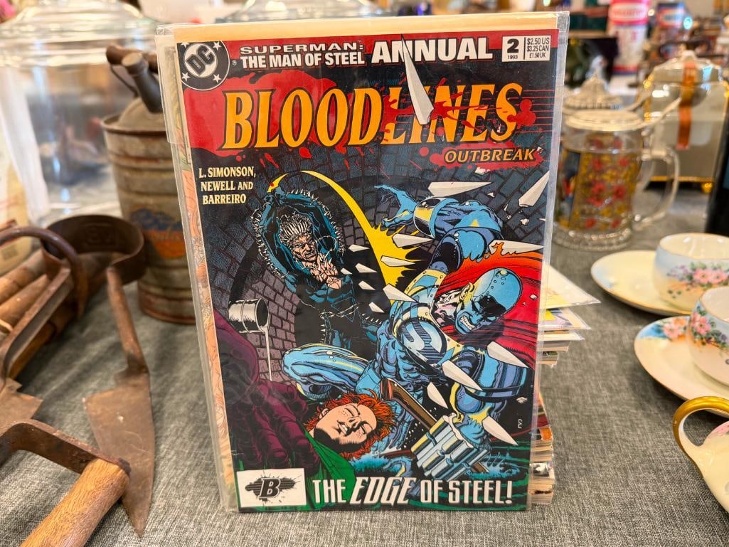 OVER 20 PLUS ASSORTED COMIC BOKS MAINLY MARVEL COMICS SILVER SURFER, X-MEN, BLOODLINES, WIZARD - 7