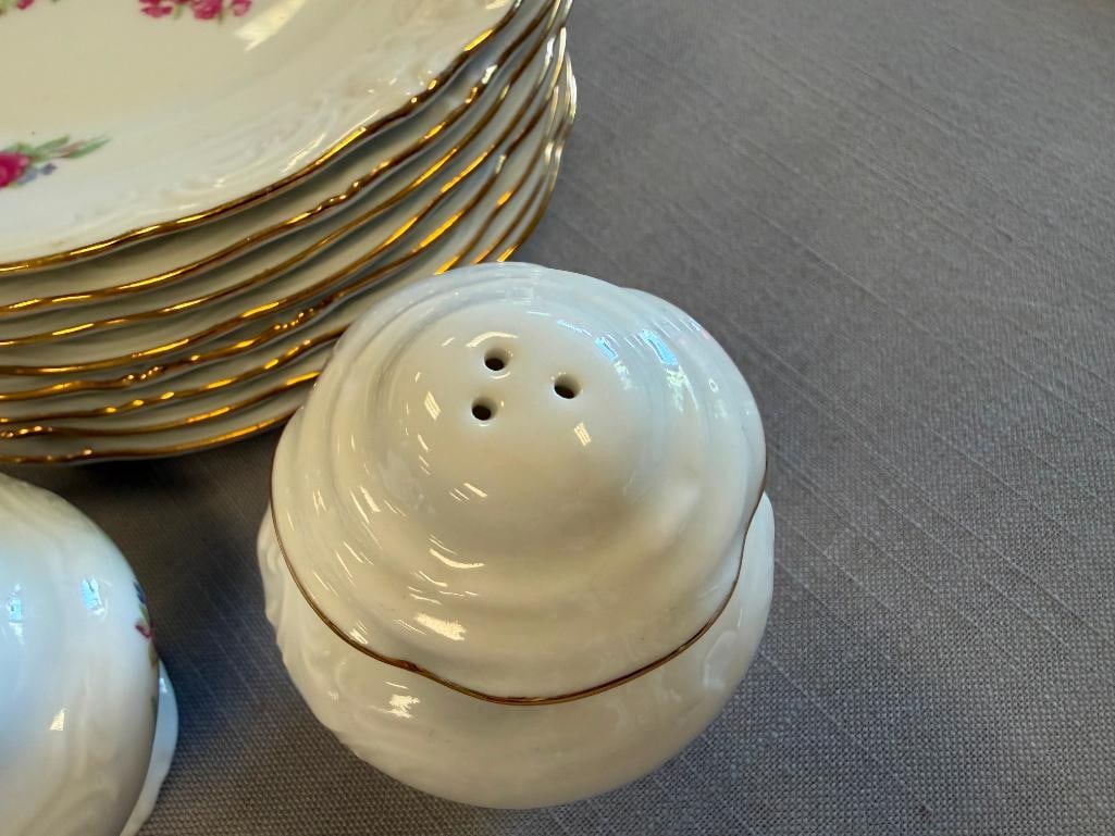 WAWEL POLAND CHINA FLORAL DECORATED 35 TOTAL - 13