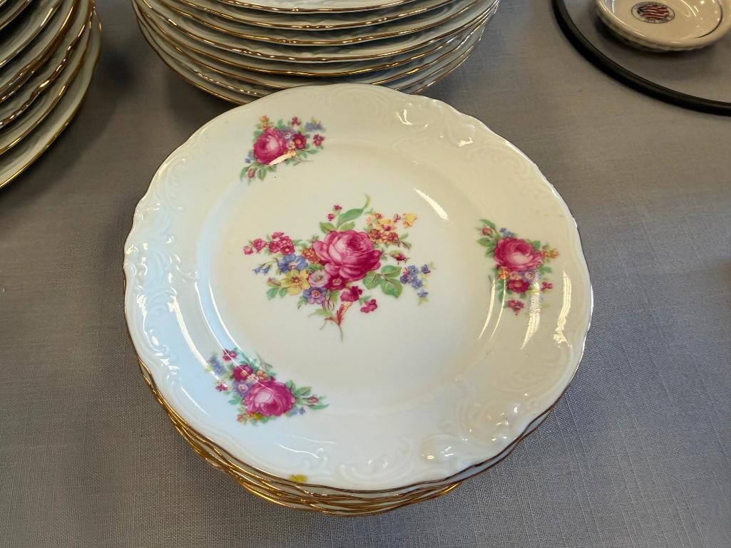 WAWEL POLAND CHINA FLORAL DECORATED 35 TOTAL - 14