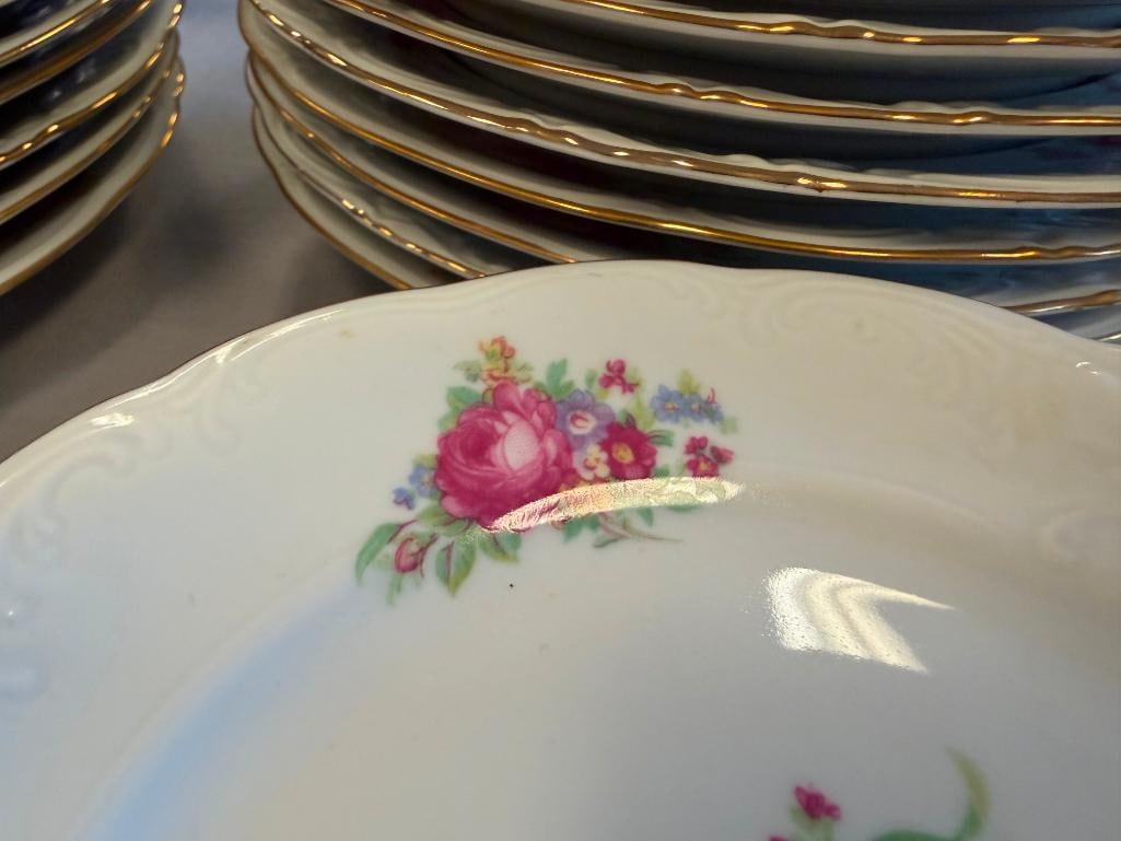 WAWEL POLAND CHINA FLORAL DECORATED 35 TOTAL - 15