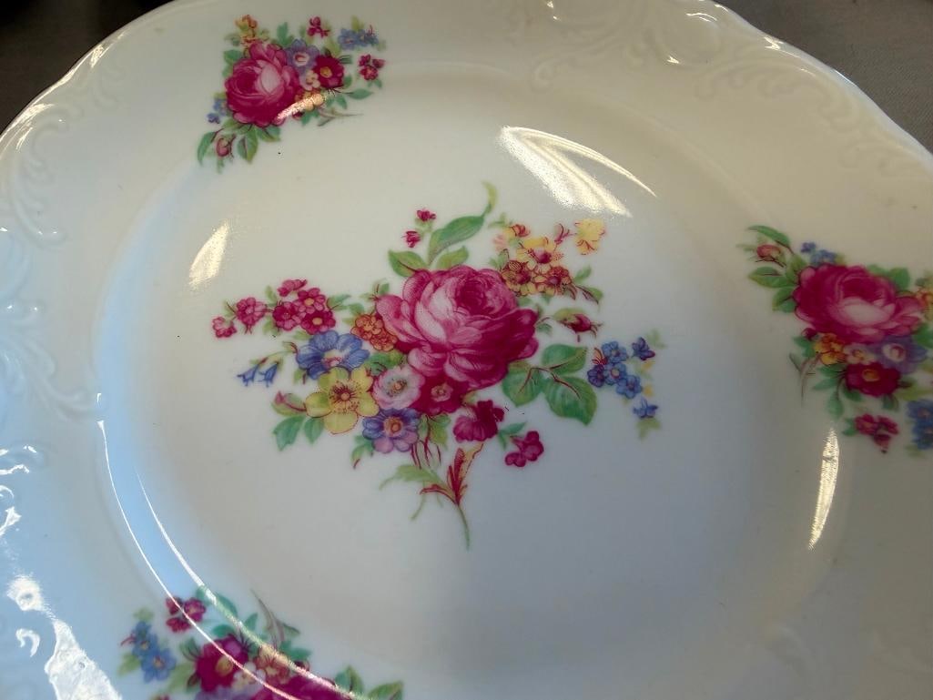 WAWEL POLAND CHINA FLORAL DECORATED 35 TOTAL - 17
