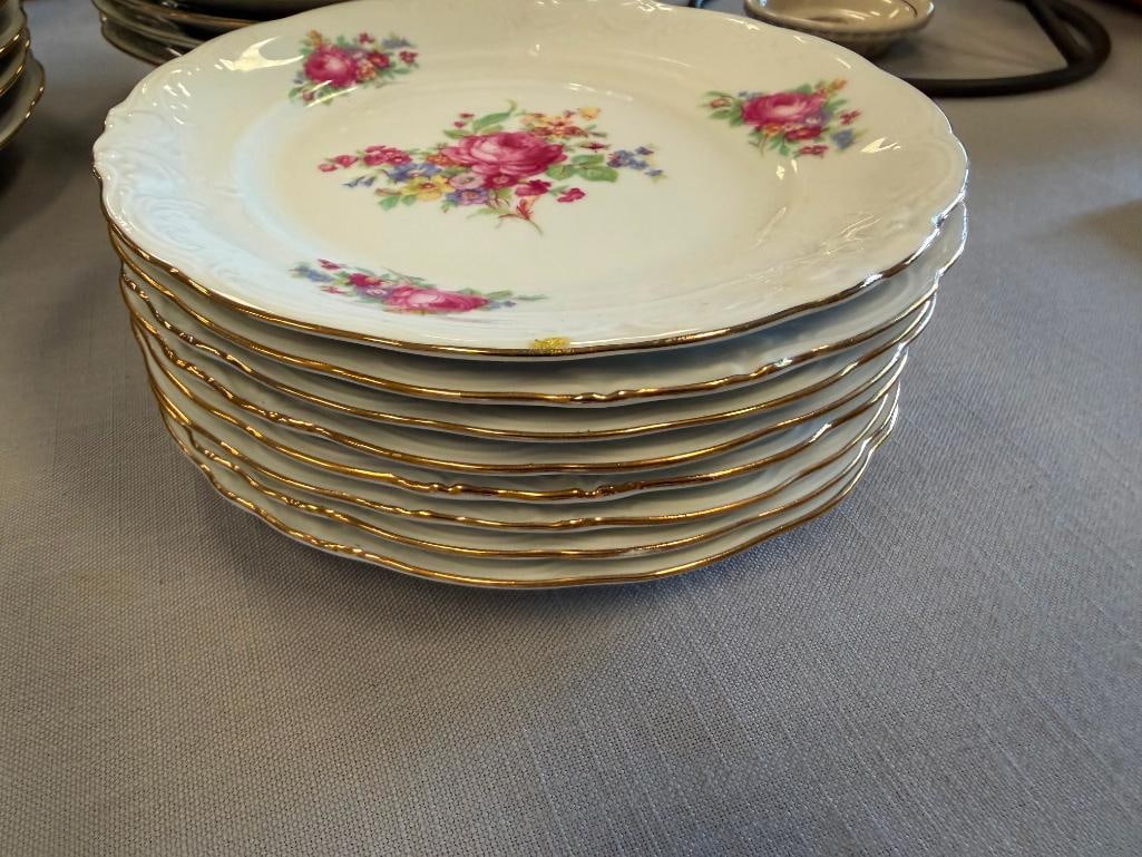 WAWEL POLAND CHINA FLORAL DECORATED 35 TOTAL - 19