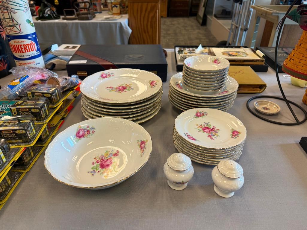 WAWEL POLAND CHINA FLORAL DECORATED 35 TOTAL - 2