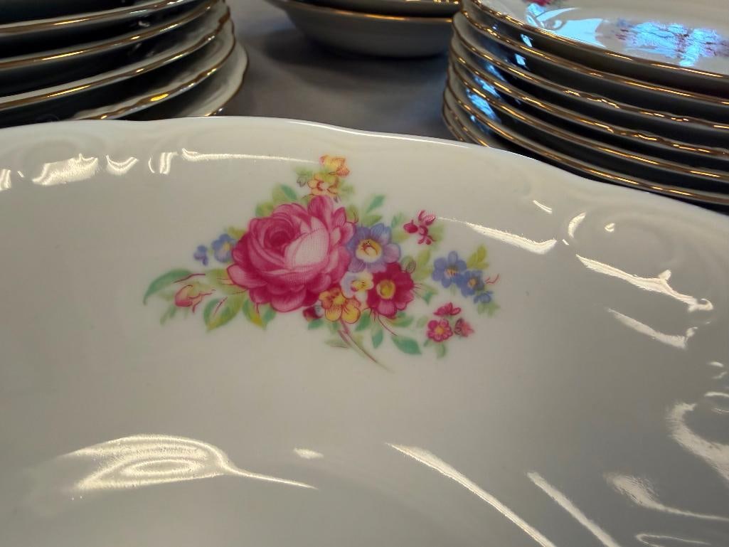 WAWEL POLAND CHINA FLORAL DECORATED 35 TOTAL - 4