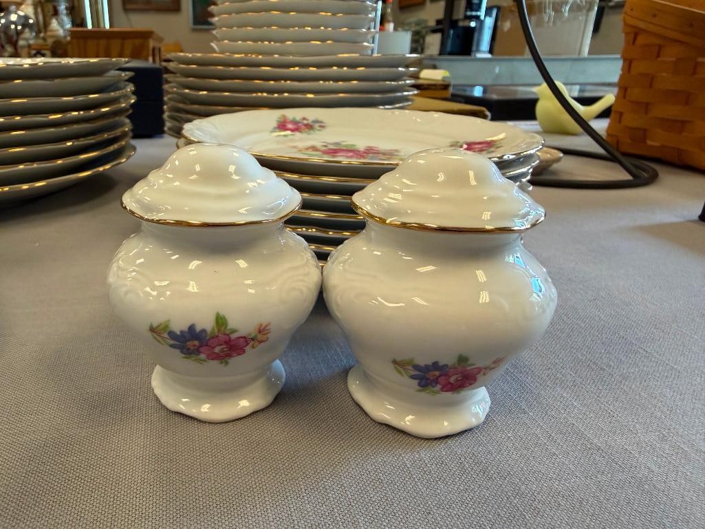 WAWEL POLAND CHINA FLORAL DECORATED 35 TOTAL - 8