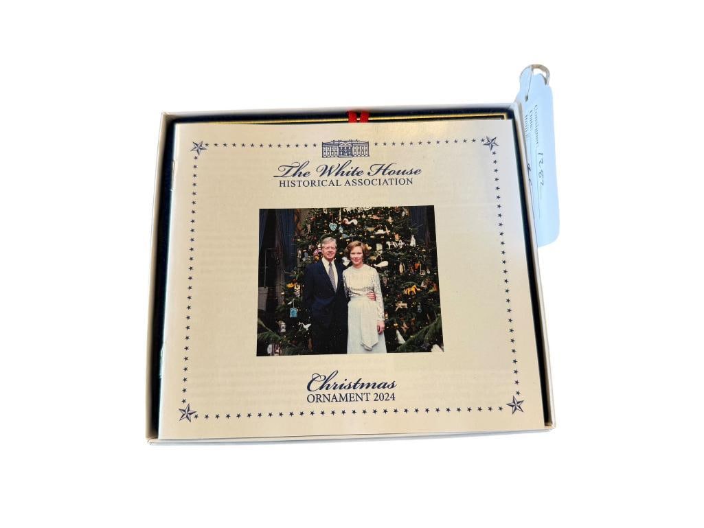 2024 THE WHITE HOUSE HISTORICAL ASSOCIATION CHRISTMAS ORNAMENT: STYLED ANCHOR ORNAMENT, IN MINT CONDITION WITH ORIGINAL BOX AND BOOKLET 3 1/4" H