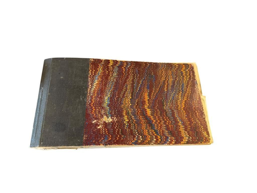 EARLY 1900'S OFFICE OF THE COUNTY TREASURER RECIEPT BOOK FROM EUREKA, NV: FEATURES STAMP DATES FROM 1908 AND 1909, INCLUDES SEVERAL BLANK RECEIPTS, BOOK SHOWS WEAR / AGE 13 1/2" X 17 1/2" 