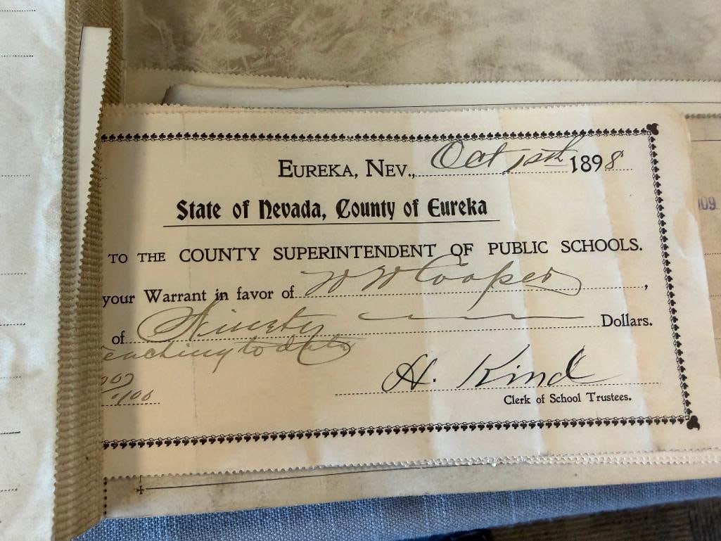 EARLY 1900'S OFFICE OF THE COUNTY TREASURER RECIEPT BOOK FROM EUREKA, NV - 4