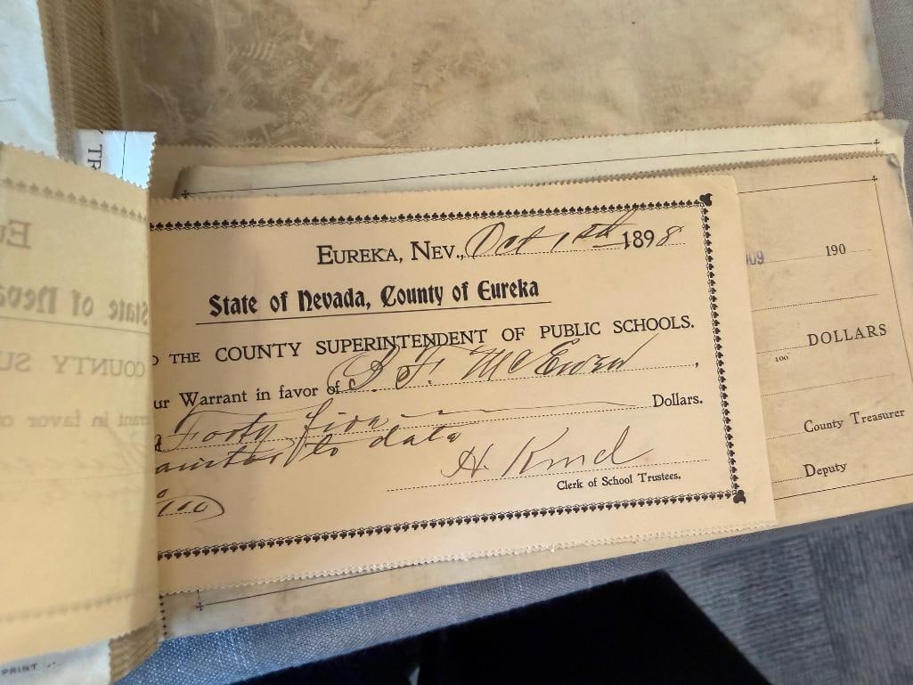 EARLY 1900'S OFFICE OF THE COUNTY TREASURER RECIEPT BOOK FROM EUREKA, NV - 8