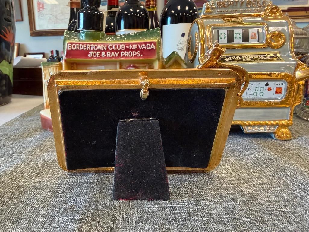 KENNETH JAY LAE FANCY RED ENAMELED AND BEJEWELED PICTURE FRAME WITH LEOPARD ACCENT - 5