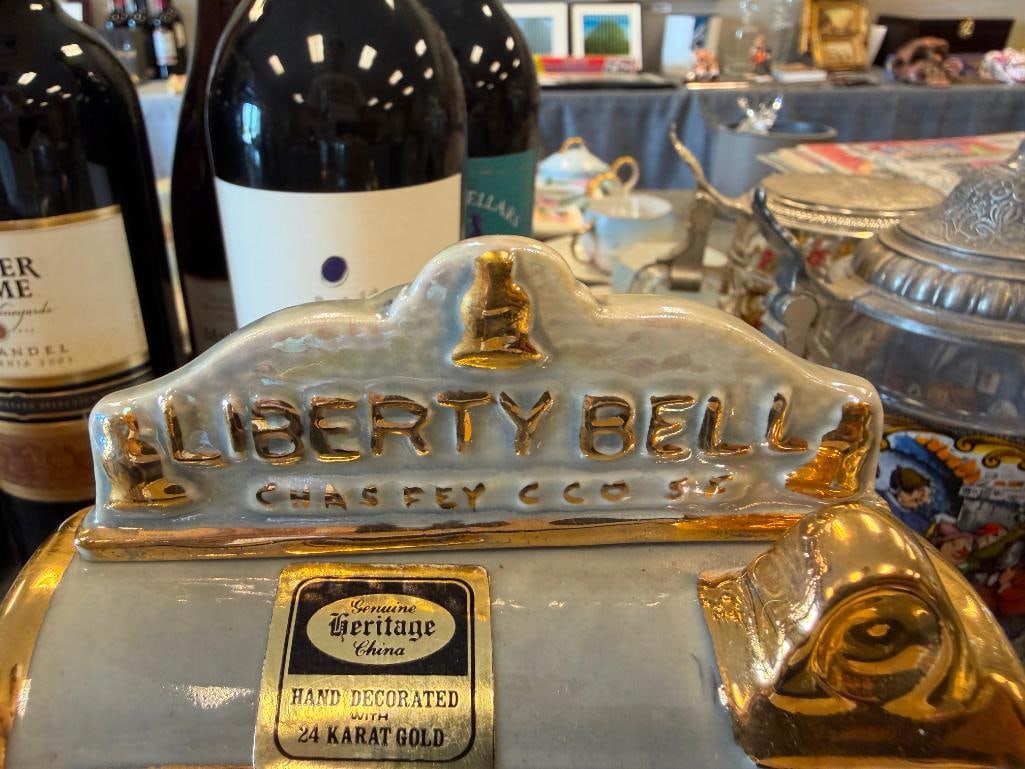 HERITAGE CHINA EZRA BROOKS LIBERTY BELLE AND BORDERTOWN JOE & RAY PROPS COLLECTIBLE DECANTERS - 13