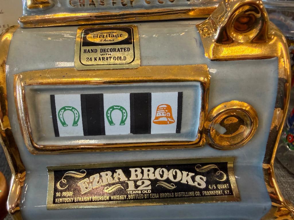 HERITAGE CHINA EZRA BROOKS LIBERTY BELLE AND BORDERTOWN JOE & RAY PROPS COLLECTIBLE DECANTERS - 15