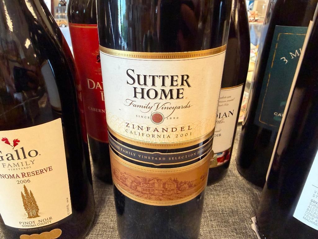 SEVEN SEALED BOTTLES OF WINE ZINFANDEL, CABARNET, PINOT, MERLOT, GALLO, SUTTER HOME, NAPA CELLARS - 5