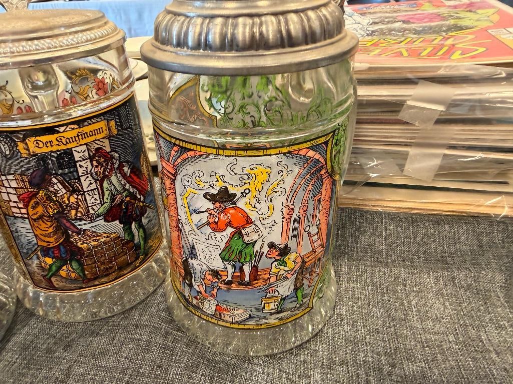 BMF / BAYERISCHEN METALLWARENFABRIK VINTAGE WEST GERMAN GLASS BEER SEINS - 12