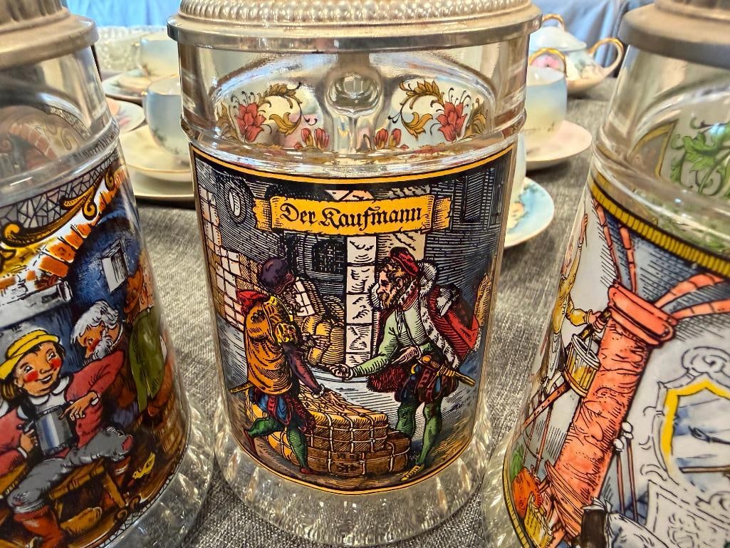 BMF / BAYERISCHEN METALLWARENFABRIK VINTAGE WEST GERMAN GLASS BEER SEINS - 13