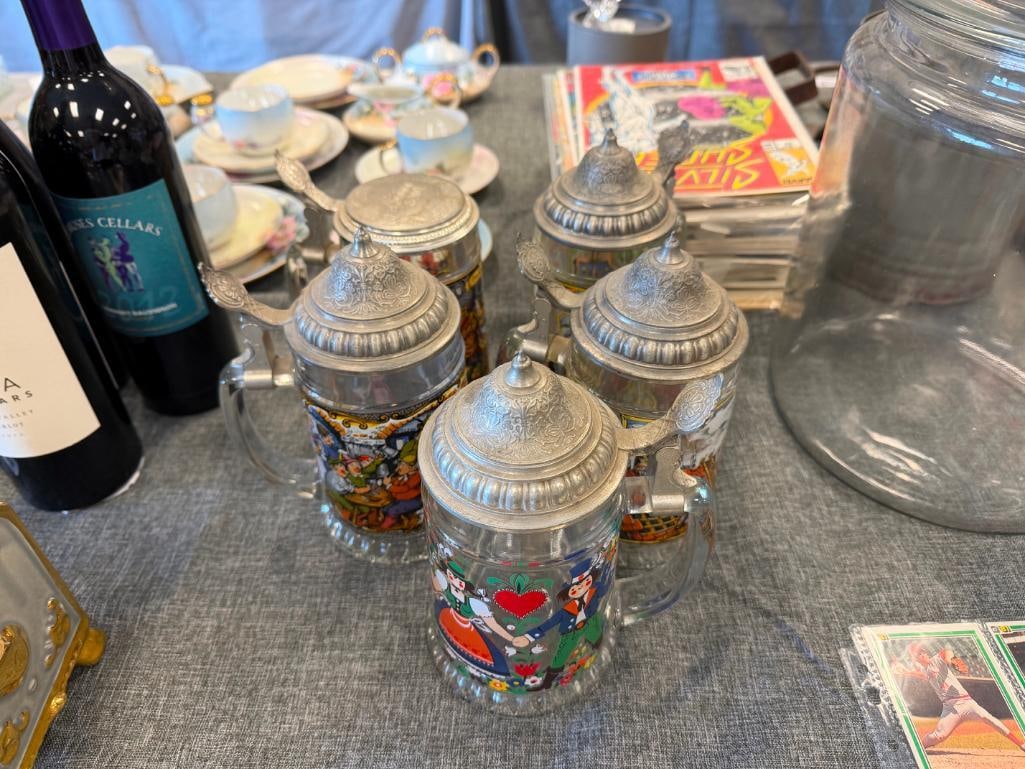 BMF / BAYERISCHEN METALLWARENFABRIK VINTAGE WEST GERMAN GLASS BEER SEINS - 2