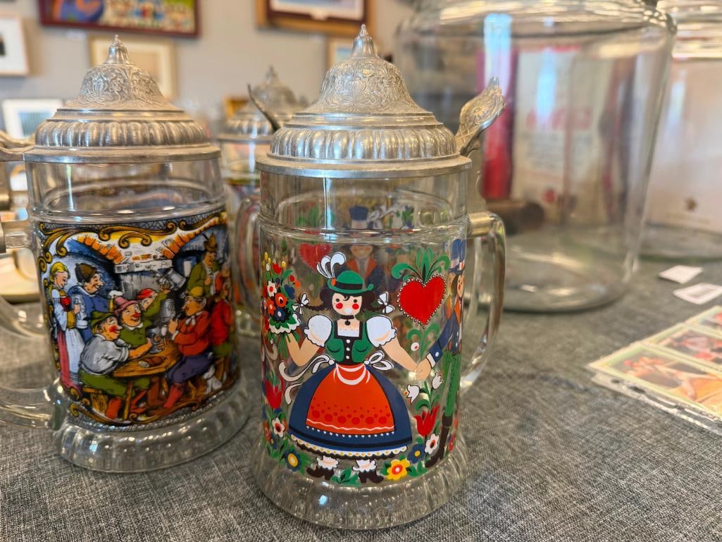 BMF / BAYERISCHEN METALLWARENFABRIK VINTAGE WEST GERMAN GLASS BEER SEINS - 4