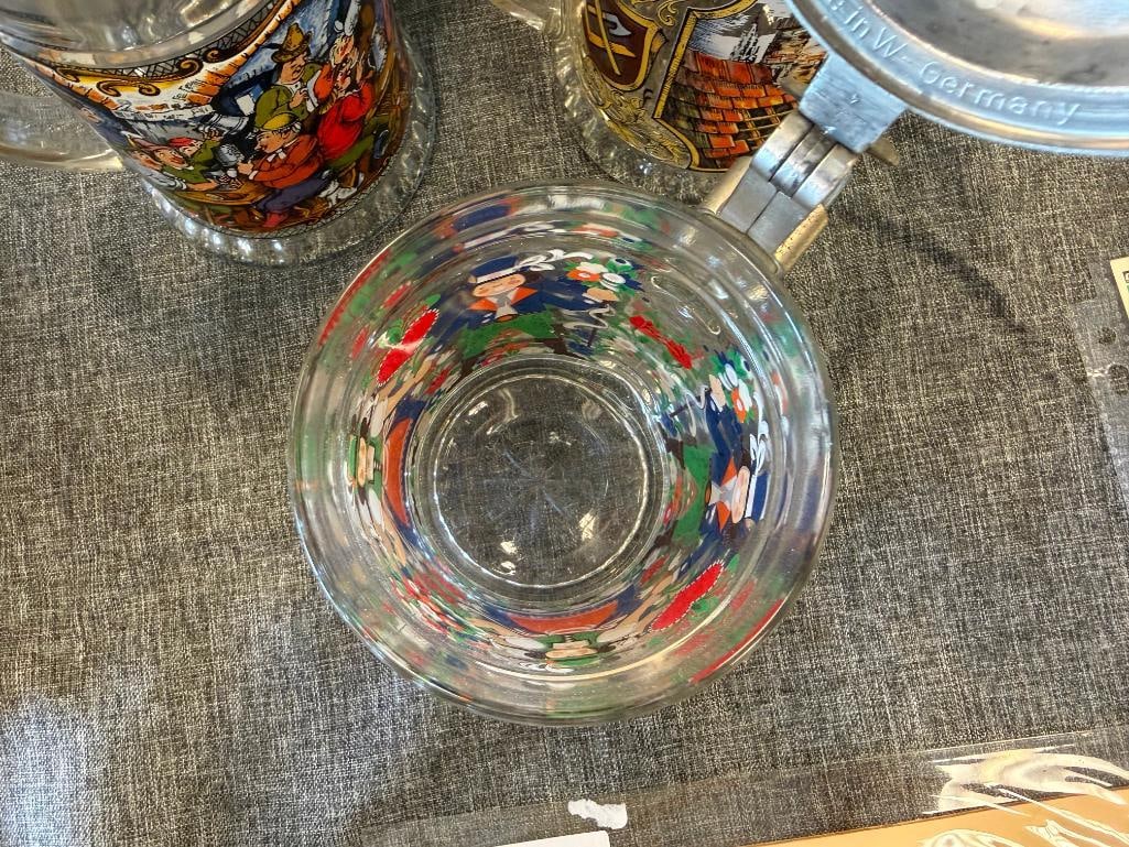 BMF / BAYERISCHEN METALLWARENFABRIK VINTAGE WEST GERMAN GLASS BEER SEINS - 6