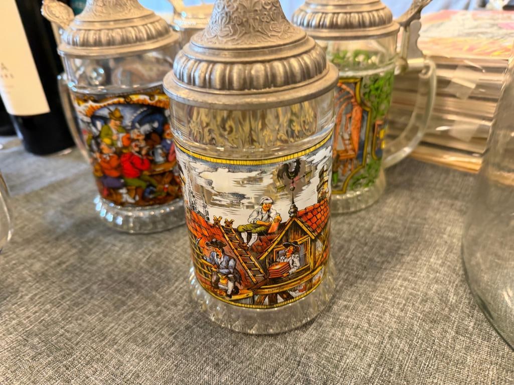 BMF / BAYERISCHEN METALLWARENFABRIK VINTAGE WEST GERMAN GLASS BEER SEINS - 8