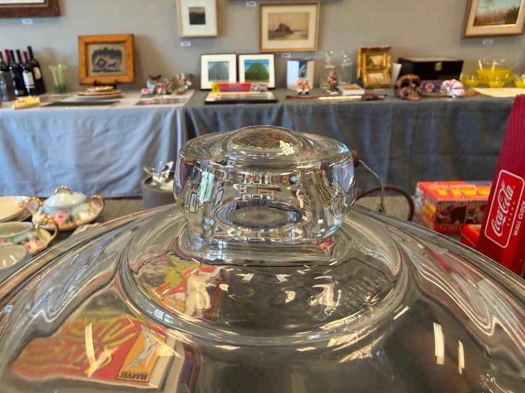 TWO LARGE GLASS JARS WITH LIDS - 9