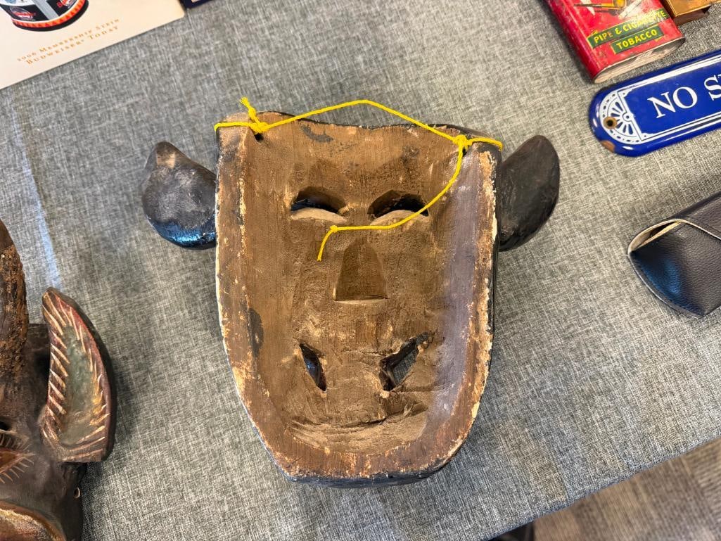HAND CARVED WOOD MEXICAN FOLK ART DIABLO / DEVIL MASKS POSSIBLY FROM OAXACA, MX - 10