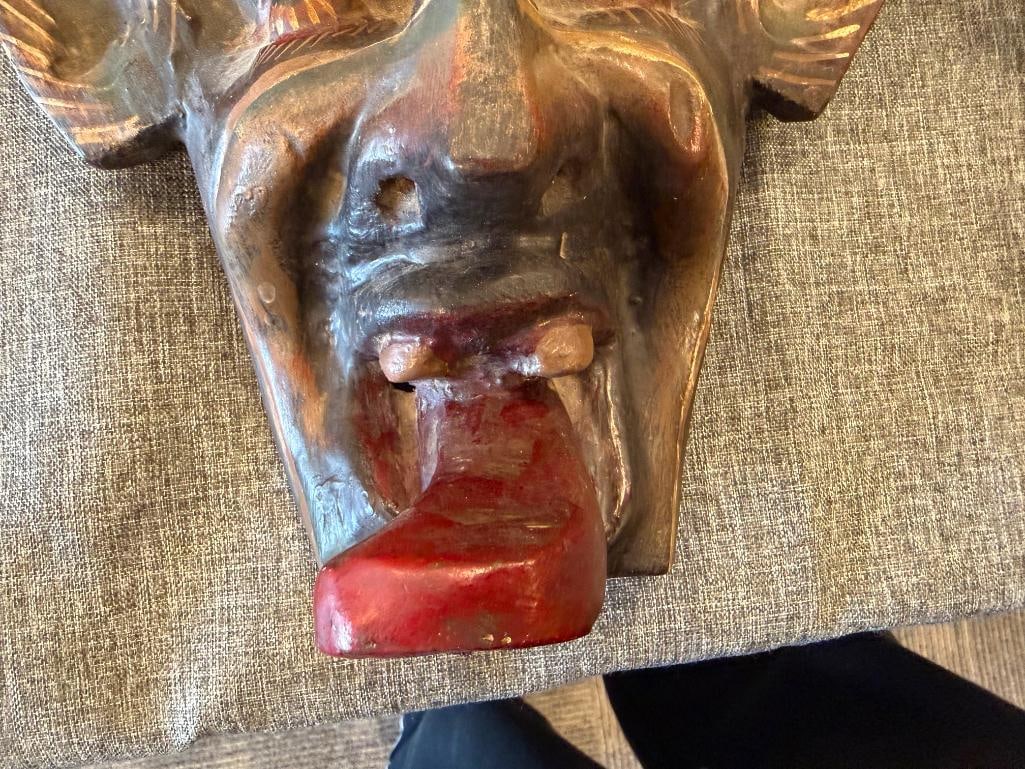 HAND CARVED WOOD MEXICAN FOLK ART DIABLO / DEVIL MASKS POSSIBLY FROM OAXACA, MX - 12