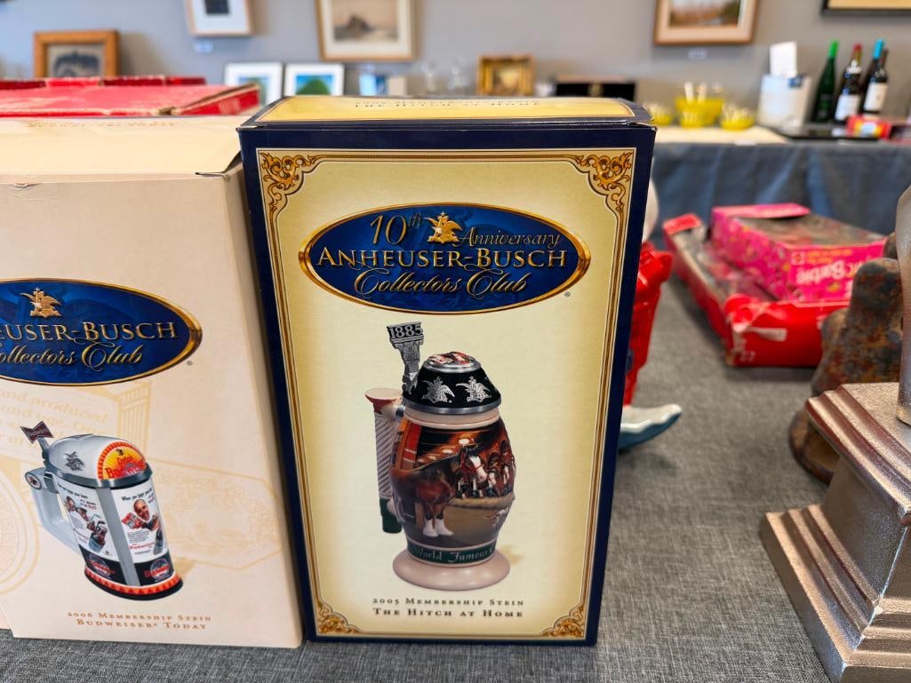 2005, 2006, 2007 ANHEUSER-BUSCH COLLECTORS CLUB MEMBERSHIP BEER STEINS - 3