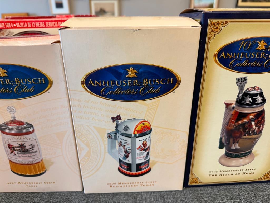 2005, 2006, 2007 ANHEUSER-BUSCH COLLECTORS CLUB MEMBERSHIP BEER STEINS - 6