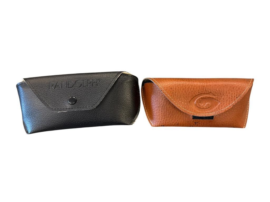 VECTOR BY GARGOYLES AND RANDOLPH AVIATOR STYLED GLASSES: VECTOR SUNGLASSES COATING SHOWS WEAR, BOTH INCLUDE SOFT CASES