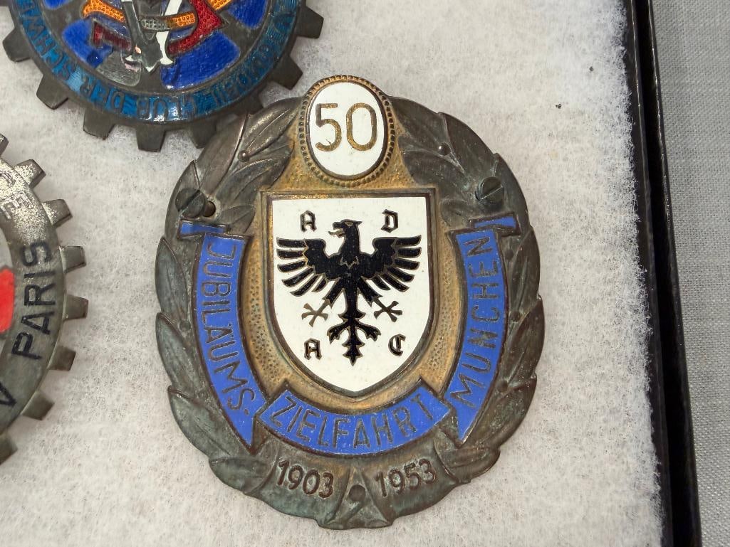 VINTAGE ENAMELED EUROPEAN CAR CLUB GRILL BADGES / EMBLEMS MERCEDES-BENZ, AUTOMOBILE CLUB DE L'ILE - 3