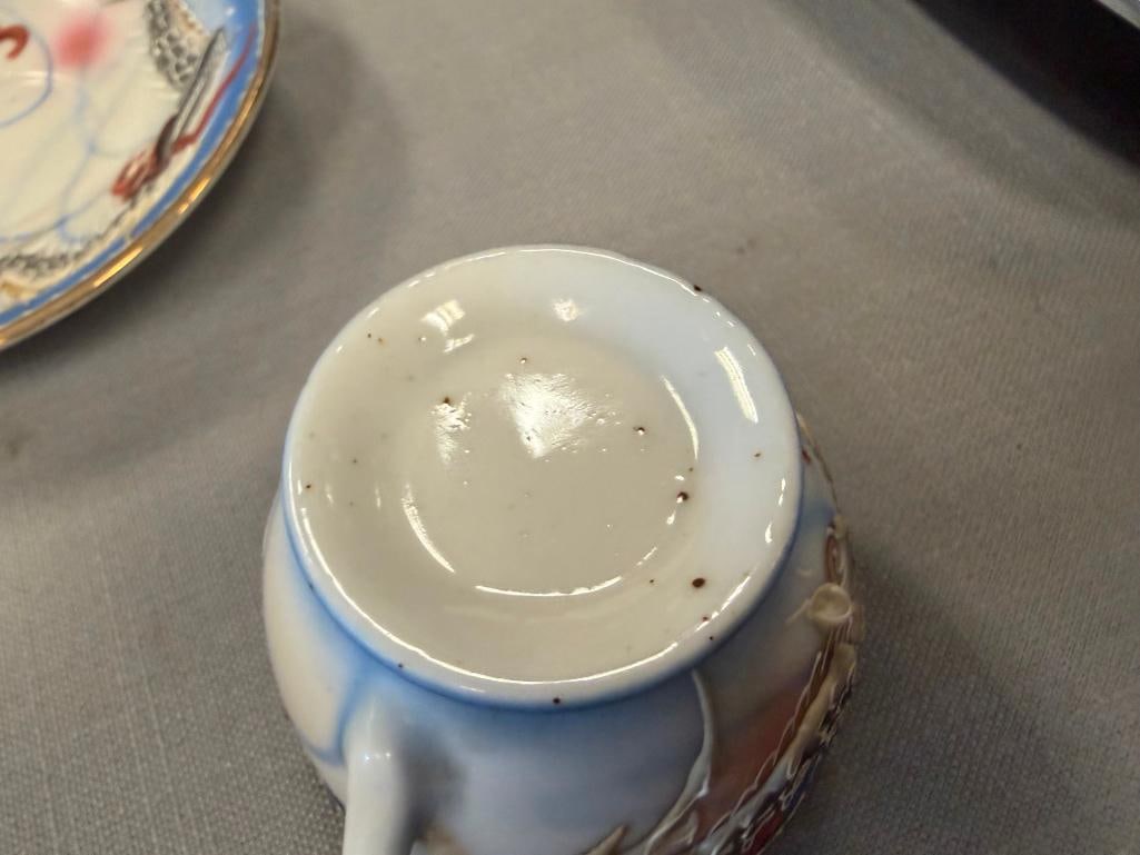1950'S JAPANESE MORIAGE DRAGONWARE DEMITASSE CUPS AND SAUCERS - 11