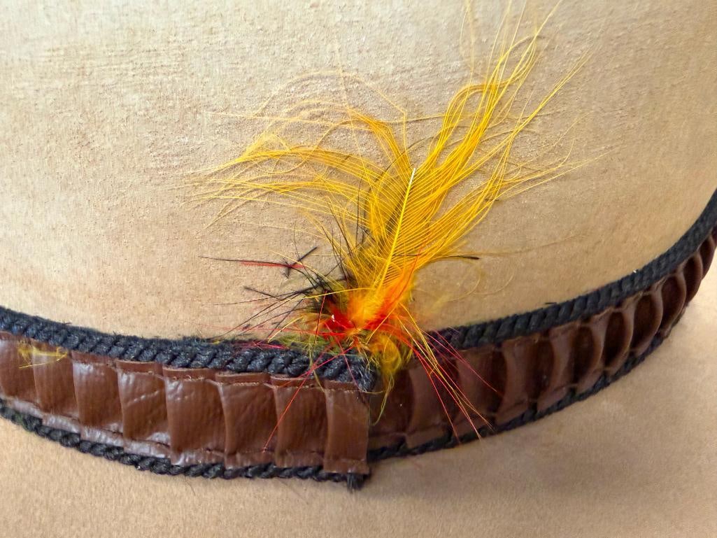 STETSON 3X BEAVER FELT WESTERN HAT SIZE 7 3/8 - 5