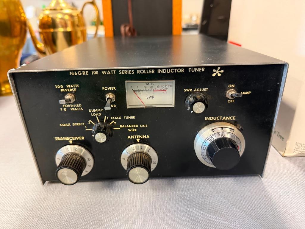 VINTAGE AMATEUR RADIO ANTENNA TUNER N&G 100 WATT SERIES ROLLER INDUCTOR TUNER - 3
