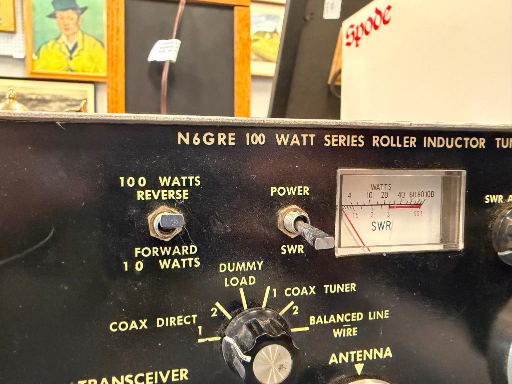VINTAGE AMATEUR RADIO ANTENNA TUNER N&G 100 WATT SERIES ROLLER INDUCTOR TUNER - 5