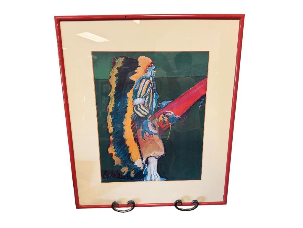 JOHN NIETO LIMITED EDITION PRINT ON CANVAS TITLED TRADITIONAL DANCER NO. 28/500 (1 of 8)