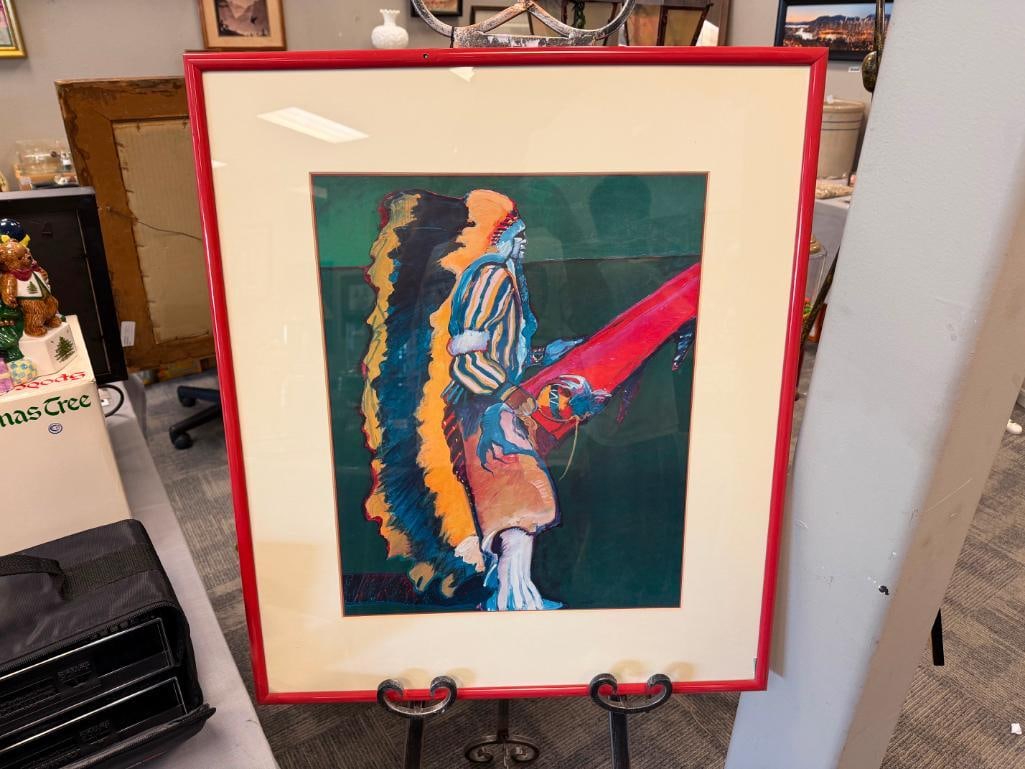 JOHN NIETO LIMITED EDITION PRINT ON CANVAS TITLED TRADITIONAL DANCER NO. 28/500 - 2