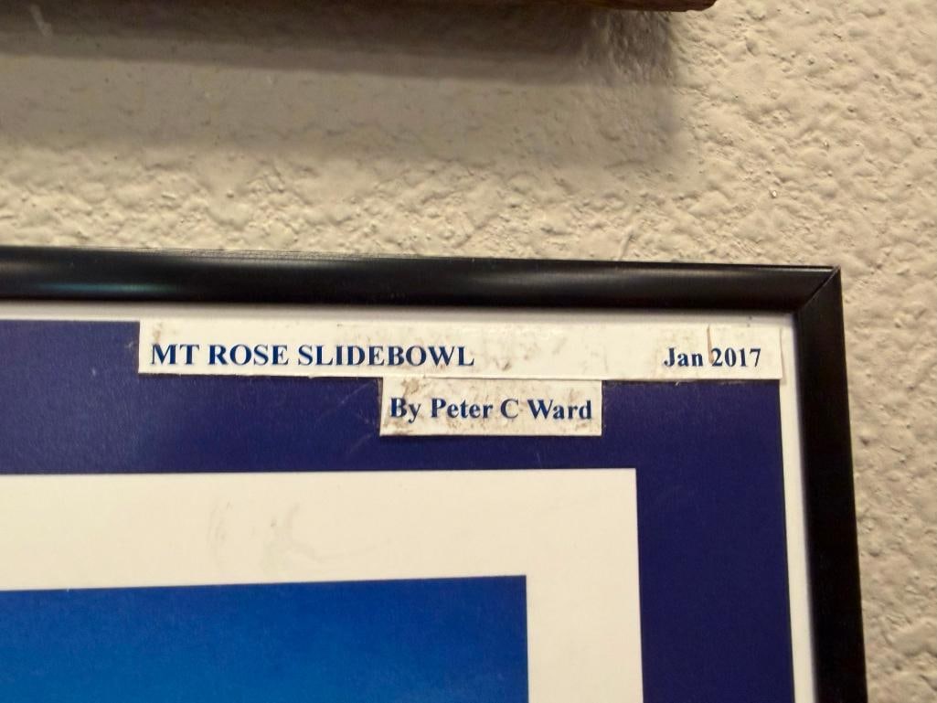 PETER C. WARD RENO, NV PHOTOGRAPHER COLOR PHOTOGRAPH ON BOARD TITLED MT. ROSE SLIDEBOWL JAN 2017 - 3