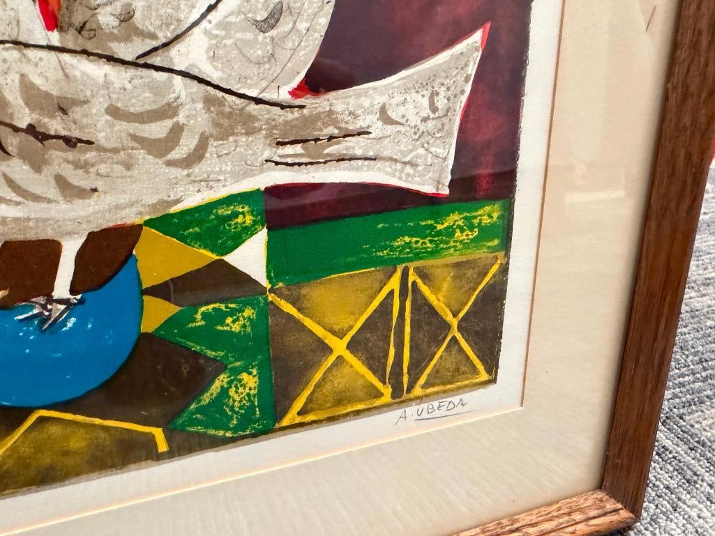 AGUSTIN UBEDA MID-CENTURY SPANISH ARTIST LIMITED EDITION PRINT FRUITIER ROUGE NO. 31/275 - 10