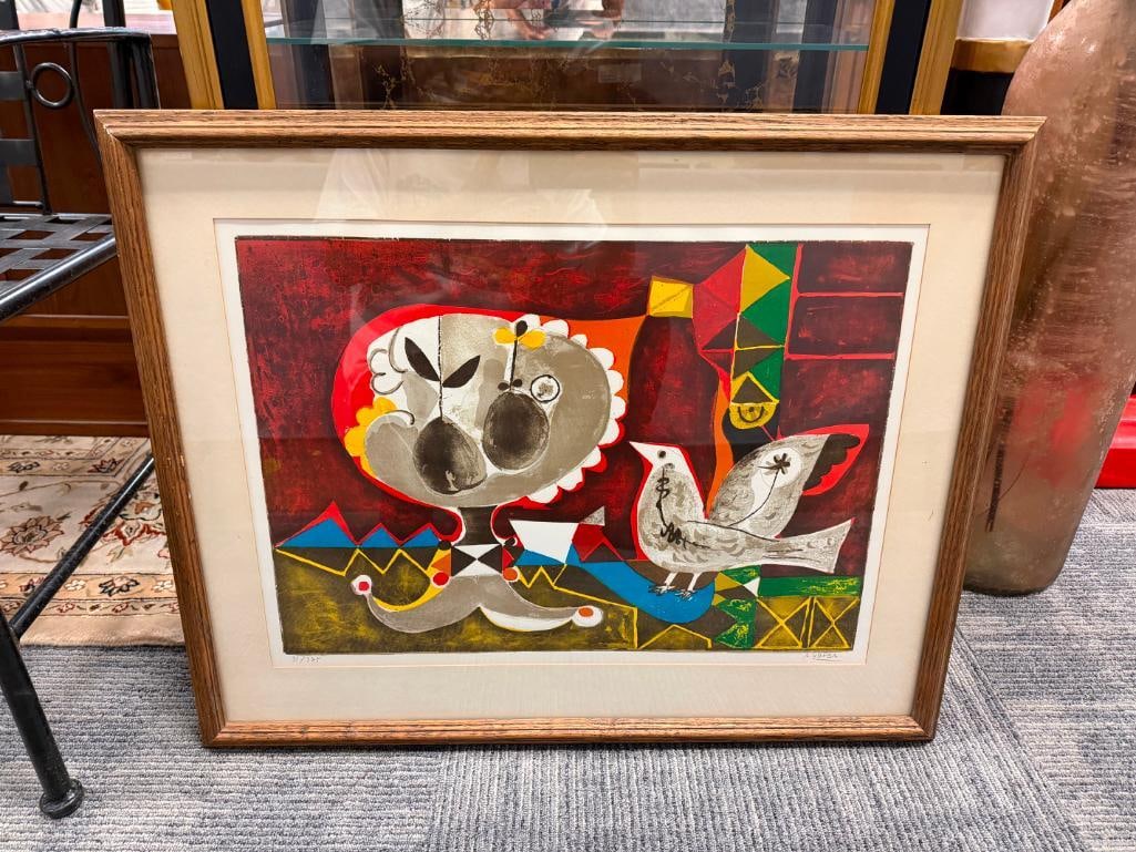 AGUSTIN UBEDA MID-CENTURY SPANISH ARTIST LIMITED EDITION PRINT FRUITIER ROUGE NO. 31/275 - 2