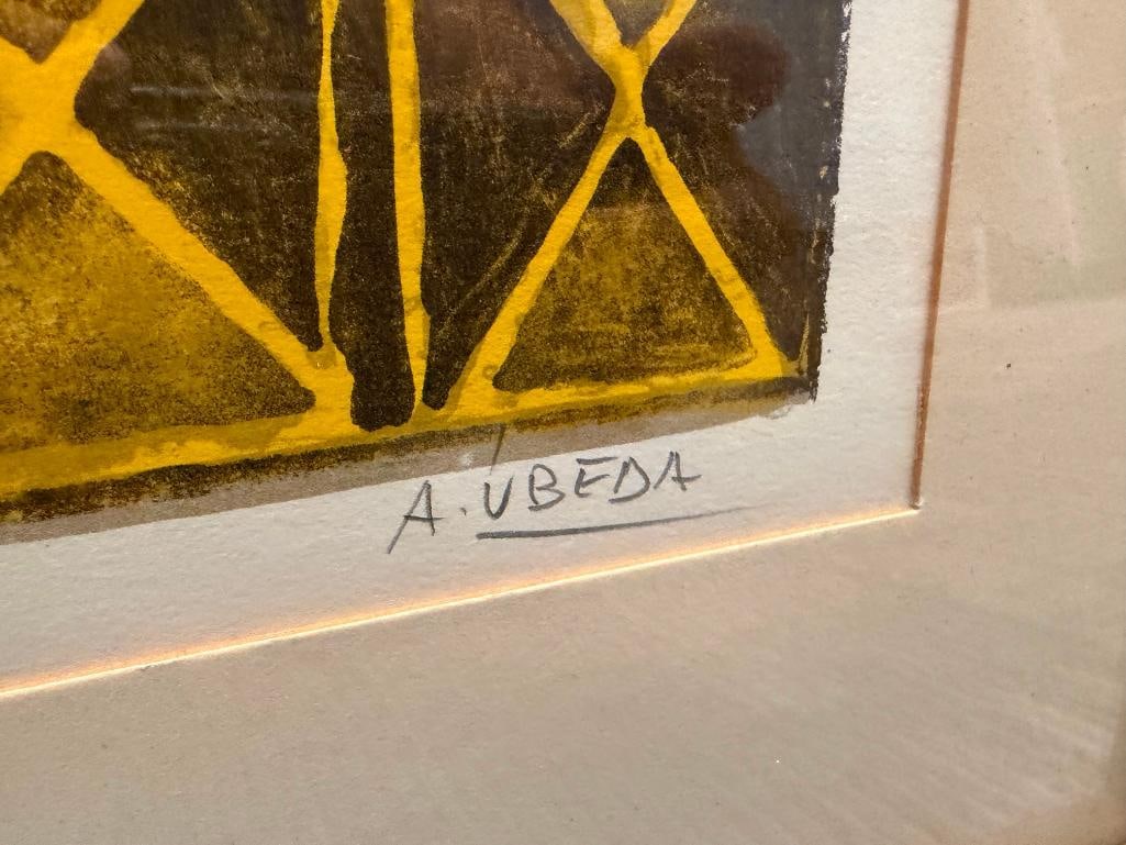 AGUSTIN UBEDA MID-CENTURY SPANISH ARTIST LIMITED EDITION PRINT FRUITIER ROUGE NO. 31/275 - 4