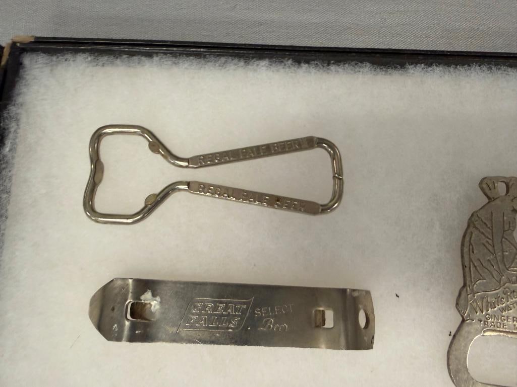 16 VINTAGE ADVERTISEMENT BOTTLE / CAN OPENERS HEINZ, WHITE ROCK WATER, HAMMS, GOETZ BEER, COCA-COLA - 12