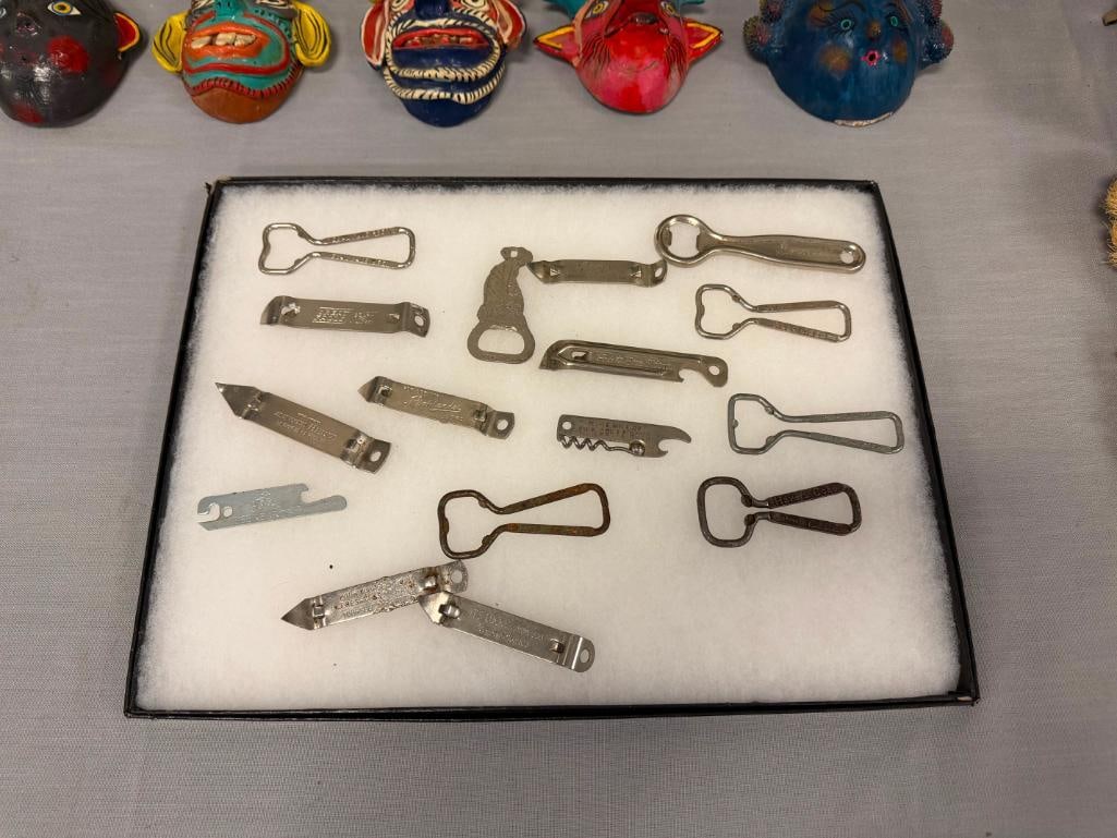 16 VINTAGE ADVERTISEMENT BOTTLE / CAN OPENERS HEINZ, WHITE ROCK WATER, HAMMS, GOETZ BEER, COCA-COLA - 2