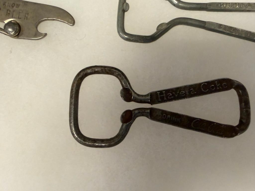 16 VINTAGE ADVERTISEMENT BOTTLE / CAN OPENERS HEINZ, WHITE ROCK WATER, HAMMS, GOETZ BEER, COCA-COLA - 4