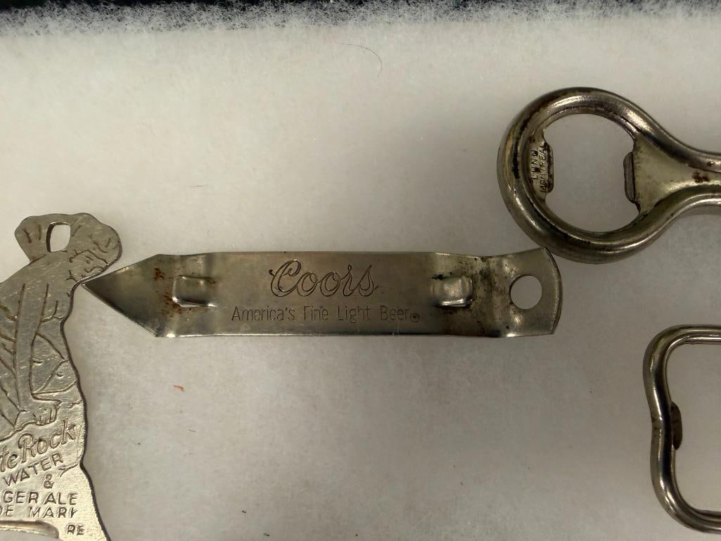 16 VINTAGE ADVERTISEMENT BOTTLE / CAN OPENERS HEINZ, WHITE ROCK WATER, HAMMS, GOETZ BEER, COCA-COLA - 8