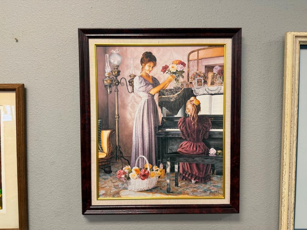 MELINDA BYERS LITHOGRAPH ON CANVAS TITLED A SONG FOR MOTHER - 2