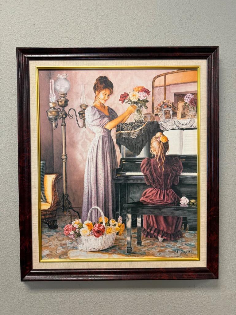 MELINDA BYERS LITHOGRAPH ON CANVAS TITLED A SONG FOR MOTHER - 3