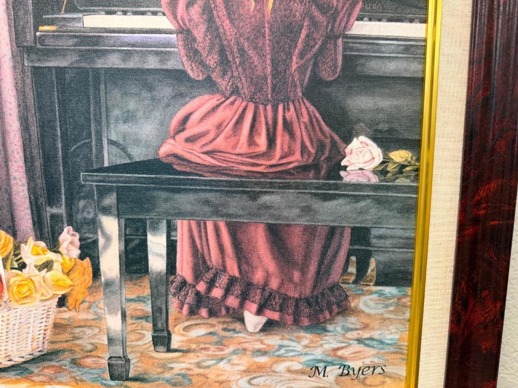 MELINDA BYERS LITHOGRAPH ON CANVAS TITLED A SONG FOR MOTHER - 7